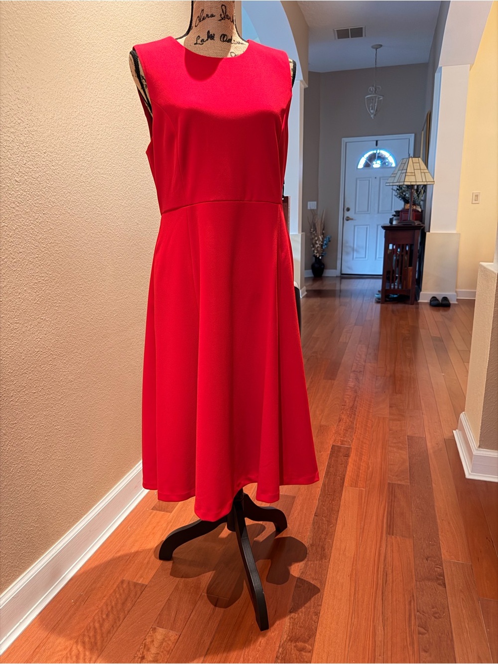 Investments Bright Red Sleeveless Fit-and-Flare Dress